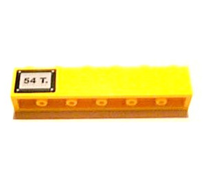 LEGO Yellow Brick 1 x 6 with '54T.' (Both Sides) Sticker (3009)