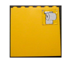 LEGO Yellow Brick 1 x 6 x 5 with Toilet Paper Sticker (3754)