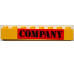 LEGO Geel Steen 1 x 8 met 'COMPANY' Sticker (3008)