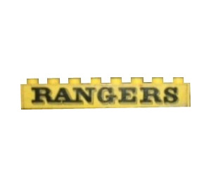 LEGO Yellow Brick 1 x 8 with "RANGERS" Sticker (3008)