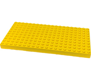 LEGO Geel Steen 10 x 20 met bodembuizen rond de rand en dubbele dwarssteunen