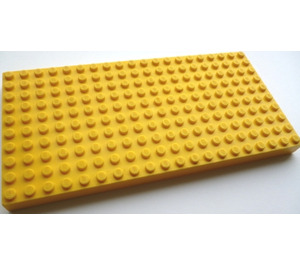 LEGO Yellow Brick 10 x 20 without Bottom Tubes, with 4 Side Supports and '+' Cross Support (Early Baseplate)