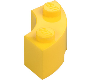 LEGO Geel Steen 2 x 2 Rond Hoek met nop inkeping en versterkte onderkant (85080)