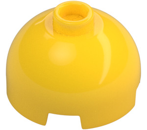 LEGO Geel Steen 2 x 2 Rond met Dome Top (holle nop, ashouder) (3262 / 30367)