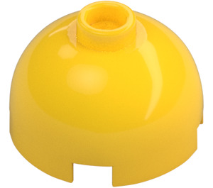 LEGO Yellow Brick 2 x 2 Round with Dome Top (Safety Stud, Axle Holder) (3262 / 30367)