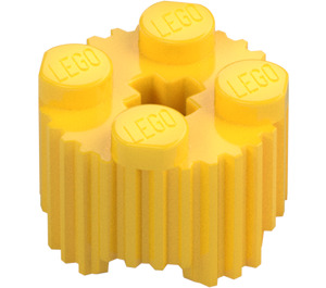 LEGO Yellow Brick 2 x 2 Round with Grille (92947)