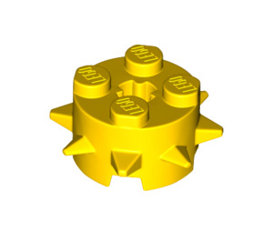 LEGO Gelb Backstein 2 x 2 Runden mit Spikes (27266)