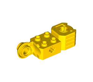 LEGO Yellow Brick 2 x 2 with Axle Hole, Vertical Hinge Joint, and Fist (47431)