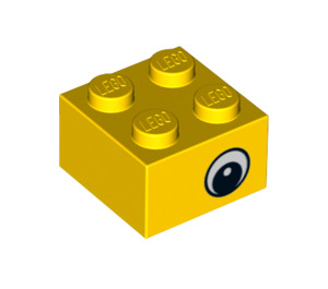 LEGO Jaune Brique 2 x 2 avec Eye sur Both Sides avec point dans la pupille (3003 / 88397)