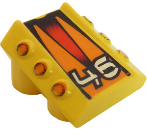 LEGO Giallo Mattoncino 2 x 2 con Flanges e Pistons con "46" e Arancione Strisce (30603)