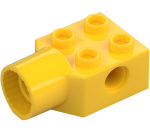 LEGO Gul Klods 2 x 2 med Hul og Rotationsled Stikkontakt (48169 / 48370)