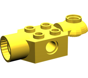 LEGO Geel Steen 2 x 2 met Horizontaal Rotation Joint en Socket (47452)