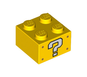 LEGO Yellow Brick 2 x 2 with White Question Mark on 2 Sides (3003 / 69087)
