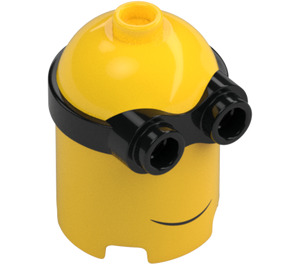 LEGO Giallo Mattoncino 2 x 2 x 3 Rotondo con Bottoncini su Lato con Smile (67650 / 69061)