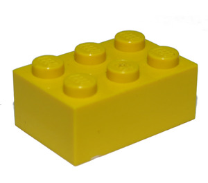 LEGO Gelb Stein 2 x 3 (Frühere Version ohne Querstützen) (3002)