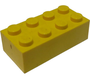 LEGO Jaune Brique 2 x 4 (Plus tôt, sans supports croisés) (3001)