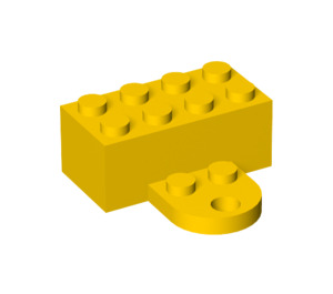LEGO Geel Steen 2 x 4 Magneet met Plaat (35839 / 90754)