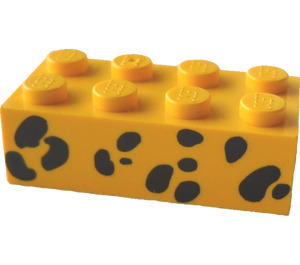 LEGO Jaune Brique 2 x 4 avec Animal Spots (3001)