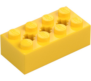 LEGO Giallo Mattoncino 2 x 4 con Asse Fori (39789)