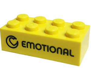 LEGO Yellow Brick 2 x 4 with 'Emotional', 'Emotie' (3001)