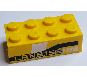 LEGO Yellow Brick 2 x 4 with 'LAN8152' Sticker (3001)