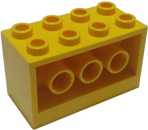 LEGO Gul Kloss 2 x 4 x 2 med Hål på Sidor (6061)