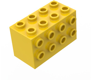 LEGO Giallo Mattoncino 2 x 4 x 2 con Bottoncini su Lati (2434)