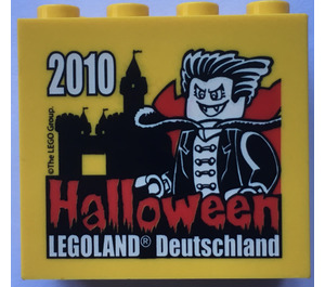 LEGO Yellow Brick 2 x 4 x 3 with 2010 Halloween Legoland Deutschland (30144)
