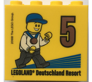 LEGO Geel Steen 2 x 4 x 3 met Bronze 5 (Besuchermeister) 2016 Legoland Deutschland Resort (30144)