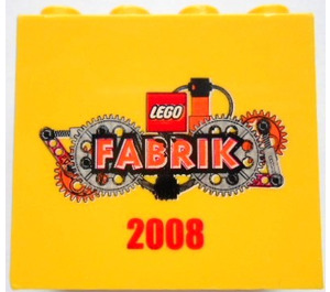 LEGO Yellow Brick 2 x 4 x 3 with Fabrik 2008 (Orange Plunger) (30144)