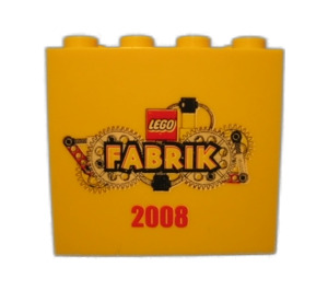 LEGO Yellow Brick 2 x 4 x 3 with Fabrik 2008 (Yellow Plunger) (30144)