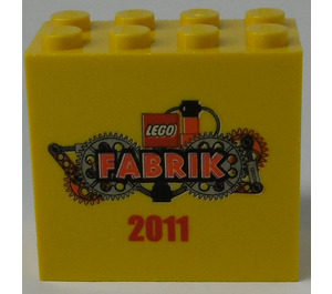 LEGO Geel Steen 2 x 4 x 3 met Fabrik 2011 (30144)