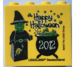 LEGO Yellow Brick 2 x 4 x 3 with Halloween 2012 Legoland Deutschland and Cooking Witch (30144)