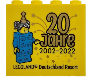 LEGO Jaune Brique 2 x 4 x 3 avec Happy Birthday 2022 Legoland Deutschland Resort et 20 Jahre 2002-2022 (30144)