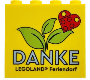 LEGO Geel Steen 2 x 4 x 3 met Legoland Deutschland Resort DANKE (30144)