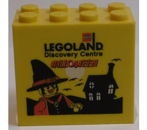 LEGO Yellow Brick 2 x 4 x 3 with 'LEGOLAND Discovery Center HALLOWEEN' (30144)