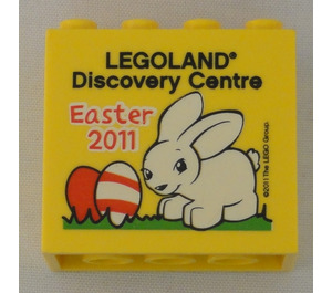 LEGO Yellow Brick 2 x 4 x 3 with LEGOLAND Discovery Centre Easter 2011 Bunny and Eggs (30144)