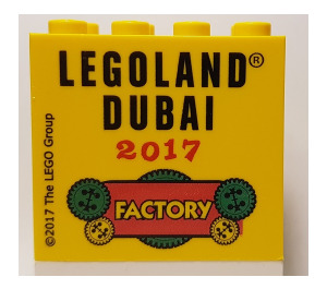 LEGO Yellow Brick 2 x 4 x 3 with LEGOLAND DUBAI 2017 Factory Pattern (30144)