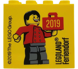 레고 노란색 벽돌 2 x 4 x 3 ~와 함께 Legoland Feriendorf 2019 Porter (30144)