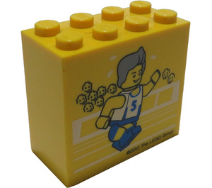 LEGO Jaune Brique 2 x 4 x 3 avec Legoland Windsor Resort et Olympic Athlète #5 (30144)