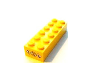 LEGO Gelb Backstein 2 x 6 mit Zug Logo auf Both Sides Aufkleber (2456)