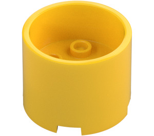 LEGO Yellow Brick 3 x 3 x 2 Round with Recess and Axle Hole (73111)