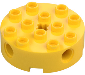 LEGO Amarillo Ladrillo 4 x 4 Circular con Agujeros (6222)