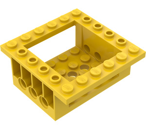 LEGO Gul Klods 6 x 6 x 2 med 4 x 4 Skåret ud og 3 Pin Huller each Ende (47507)