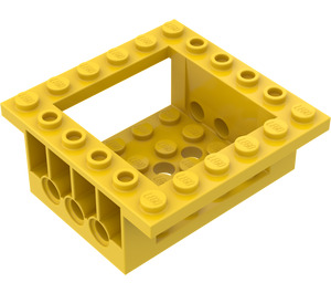 LEGO Yellow Brick 6 x 6 x 2 with 4 x 4 Cutout and 3 Pin Holes each End (47507)