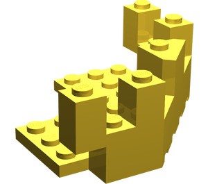 LEGO Yellow Brick 7 x 7 x 2.3 Turret Quarter (6072)