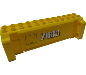LEGO Yellow Brick Hollow 4 x 12 x 3 with 8 Pegholes with '7633', Flap (Both Sides) Sticker (52041)
