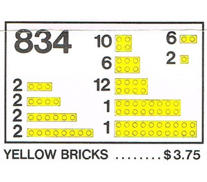 LEGO Geel Bricks Parts Pack 834