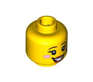 LEGO Geel Bumblebee Girl Hoofd (Verzonken Solid Stud) (3626 / 13491)