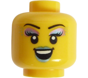 LEGO Yellow Cabaret Singer Head (Recessed Solid Stud) (3626)